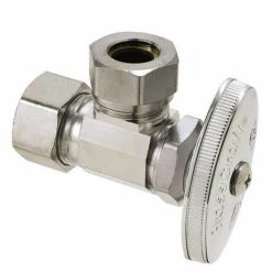 Outlet 🔔 BrassCraft O3341 Series 1/2 in. Compression x Slip Knurled Oval Handle Angle Supply Stop Valve in Chrome Plated 👏