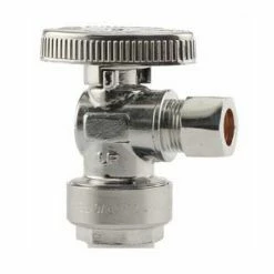 New 🌟 Boshart Industries 1/2 x 3/8 in. Push x Compression Oval Angle Supply Stop Valve in Chrome Plated 👍