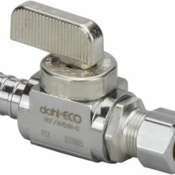 Hot Sale 😉 PureFlow® Crimp 3/8 x 1/4 in. Barbed x Compression Lever Handle Straight Supply Stop Valve in Chrome Plated 😉