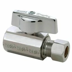 New 🛒 BrassCraft KTR10X Series 3/8 in. FIPT x OD Compression Ball Handle Straight Supply Stop Valve in Chrome Plated 💯