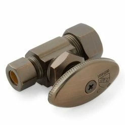 Best Sale 👍 Signature Hardware 5/8 x 3/8 in. Male x OD Tube Knob Straight Supply Stop Valve in Oil Rubbed Bronze ⌛