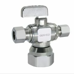 Wholesale 👏 Dahl Valve Mini-Ball™ 1/2 x 3/8 in. FIPS x OD Compression Lever Angle Supply Stop Valve in Chrome Plated 👍