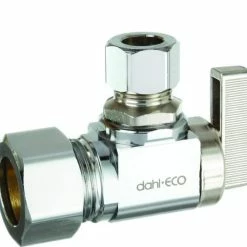 New 😍 Dahl Valve Mini-Ball™ 5/8 x 3/8 in. OD Compression Loose Key Angle Supply Stop Valve in Chrome Plated 👏