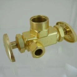 Deals 👍 PROFLO® 1/2 x 3/8 x 3/8 in. FIPS x OD Compression x OD Compression Double Angle Supply Stop Valve in Rough Brass 🥰