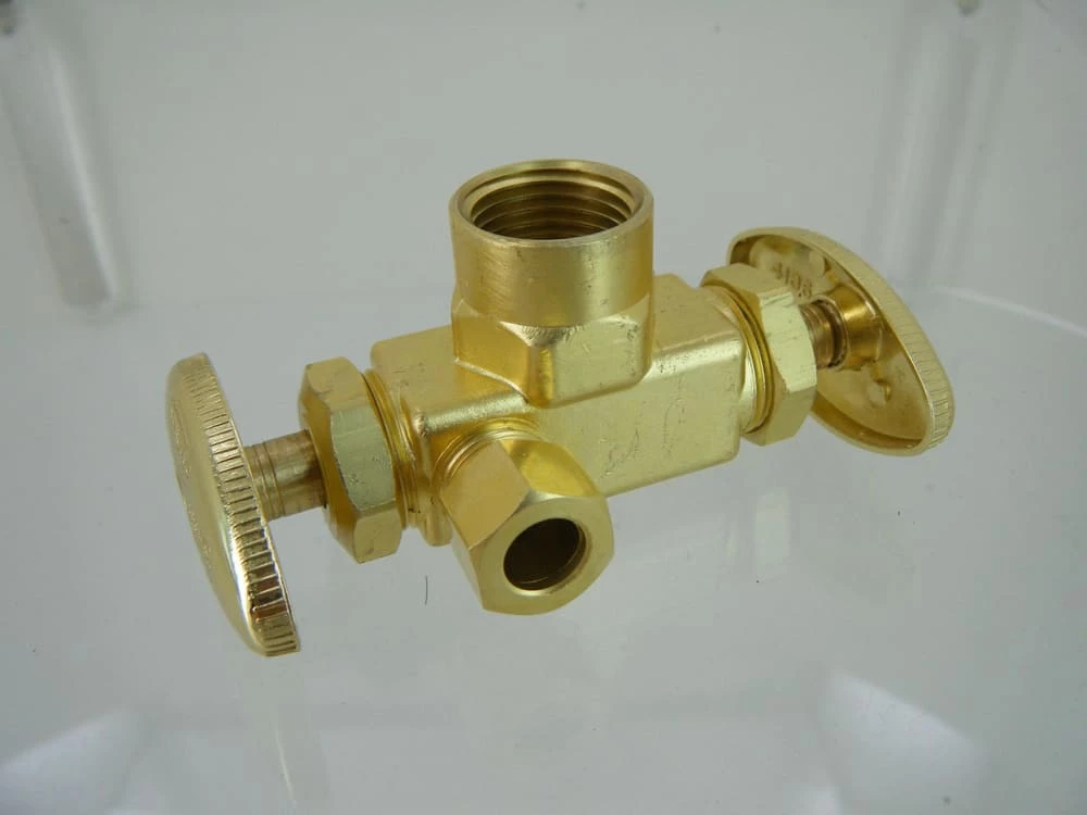 Deals ๐ PROFLOยฎ 1/2 x 3/8 x 3/8 in. FIPS x OD Compression x OD Compression Double Angle Supply Stop Valve in Rough Brass ๐ฅฐ