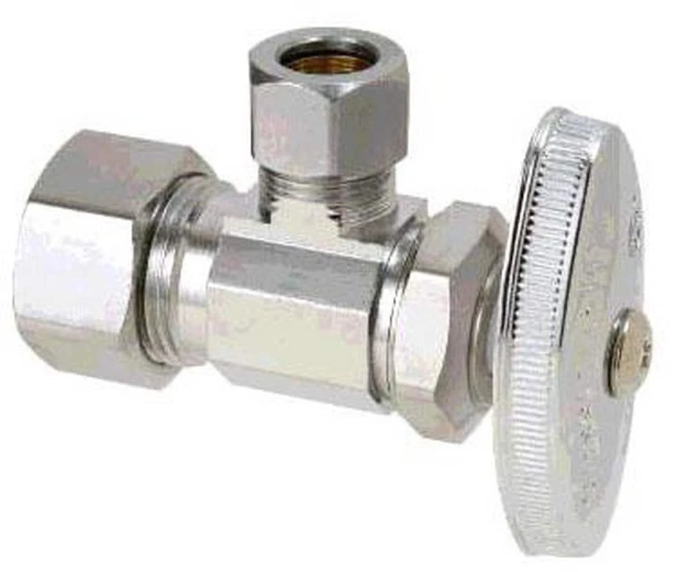 Best Pirce ๐ BrassCraft OCR19 Series 1/2 in x 3/8 in Oval Handle Angle Supply Stop Valve in Polished Chrome Brass Craft ๐