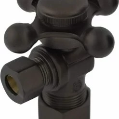 Promo 😀 Signature Hardware 5/8 x 3/8 in. Compression Cross Angle Supply Stop Valve in Oil Rubbed Bronze 🛒