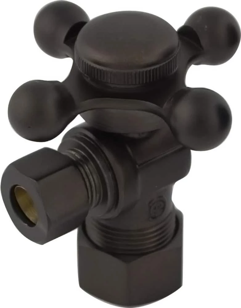Promo ๐ Signature Hardware 5/8 x 3/8 in. Compression Cross Angle Supply Stop Valve in Oil Rubbed Bronze ๐