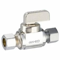 Best Sale 🥰 Dahl Valve Mini-Ball™ 3/8 in. OD Compression Loose Key Straight Supply Stop Valve in Chrome Plated ✨