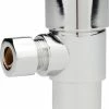 Deals 😀 Signature Hardware 5/8 x 3/8 in. Compression Round Angle Supply Stop Valve in Polished Chrome ⭐