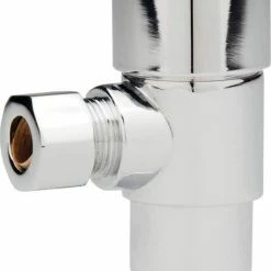 Deals 😀 Signature Hardware 5/8 x 3/8 in. Compression Round Angle Supply Stop Valve in Polished Chrome ⭐