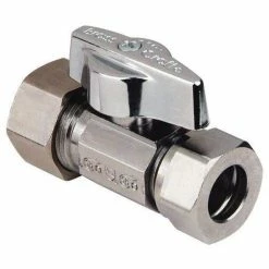 Discount 🎁 BrassCraft KT3345 Series 1/2 in. Slip x Compression Ball Handle Straight Supply Stop Valve in Chrome Plated ✔️