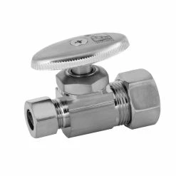 Promo 😍 PROFLO® 5/8 x 3/8 in. Compression Straight Supply Stop Valve in Brushed Nickel 🔔