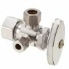 Best Pirce 🎉 BrassCraft CR1900 Series 1/2 x 3/8 x 1/4 in. Compression x OD Compression x OD Compression Knurled Oval Handle Angle Supply Stop Valve in Chrome Plated 🤩