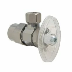 Brand new ⌛ BrassCraft 1/2 x 3/8 in. Solvent Weld x OD Compression Knurled Angle Supply Stop Valve in Chrome 🌟