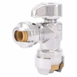 Flash Sale 🔔 SharkBite® 1/2 in x 1/4 in Angle Supply Stop Valve in Polished Chrome 🤩