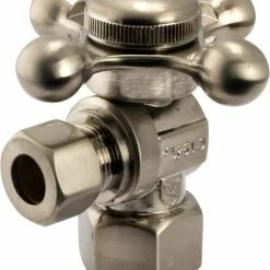 Cheapest 🤩 Signature Hardware 1/2 x 3/8 in. FIPS x Compression Cross Angle Supply Stop Valve in Brushed Nickel 🔥