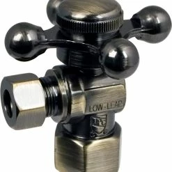 Cheapest 🥰 Signature Hardware 1/2 x 3/8 in. FIPS x Compression Cross Angle Supply Stop Valve in PVD Polished Brass 😉