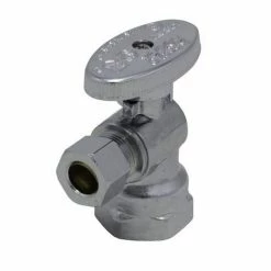 Buy 🌟 PROFLO® 1/2 x 3/8 in. Lever Handle Quarter Turn Angle Supply Stop Valve in Chrome Plated 👍