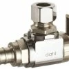 Deals 🤩 Dahl Valve Mini-Ball™ 1/2 x 3/8 x 1/4 in. FIPS x OD Compression x OD Compression Lever Angle Supply Stop Valve in Chrome Plated ✔️