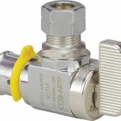 Brand new 🎉 PureFlow® Crimp 3/8 x 1/4 in. Press x Compression Lever Handle Angle Supply Stop Valve in Chrome Plated 👍