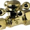 Best Pirce 🔔 Signature Hardware 5/8 x 3/8 in. Compression Cross Straight Supply Stop Valve in Polished Brass ✨