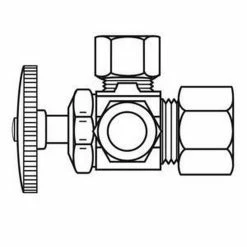 Outlet 😀 McGuire Manufacturing 1/2 x 3/8 x 3/8 in. Compression x OD Compression x OD Compression Loose Key Handle Angle Supply Stop Valve in Chrome Plated 🔥