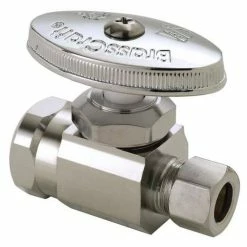 Budget 🛒 BrassCraft OR10 Series 3/8 in. FIPT x OD Compression Knurled Oval Handle Straight Supply Stop Valve in Chrome Plated 🔔
