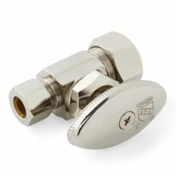 Cheap 🌟 Signature Hardware 5/8 x 3/8 in. IPS x OD Tube Knob Straight Supply Stop Valve in Polished Nickel 😉