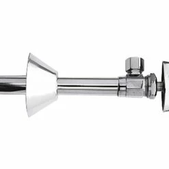 Outlet 🤩 Brasstech Model 416 1/2 x 3/8 in. Sweat x OD Compression Oval Angle Supply Stop Valve in Satin Nickel - PVD ✨