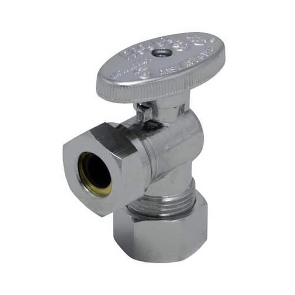 Best Sale โ๏ธ PROFLOยฎ 5/8 x 7/16 x 1/2 in. OD Compression x Slip x Slip Lever Angle Supply Stop Valve in Chrome Plated ๐