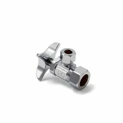 Deals 🎁 McGuire Manufacturing 1/2 x 3/8 in. OD Tube Cross Angle Supply Stop Valve in Chrome Plated 👍