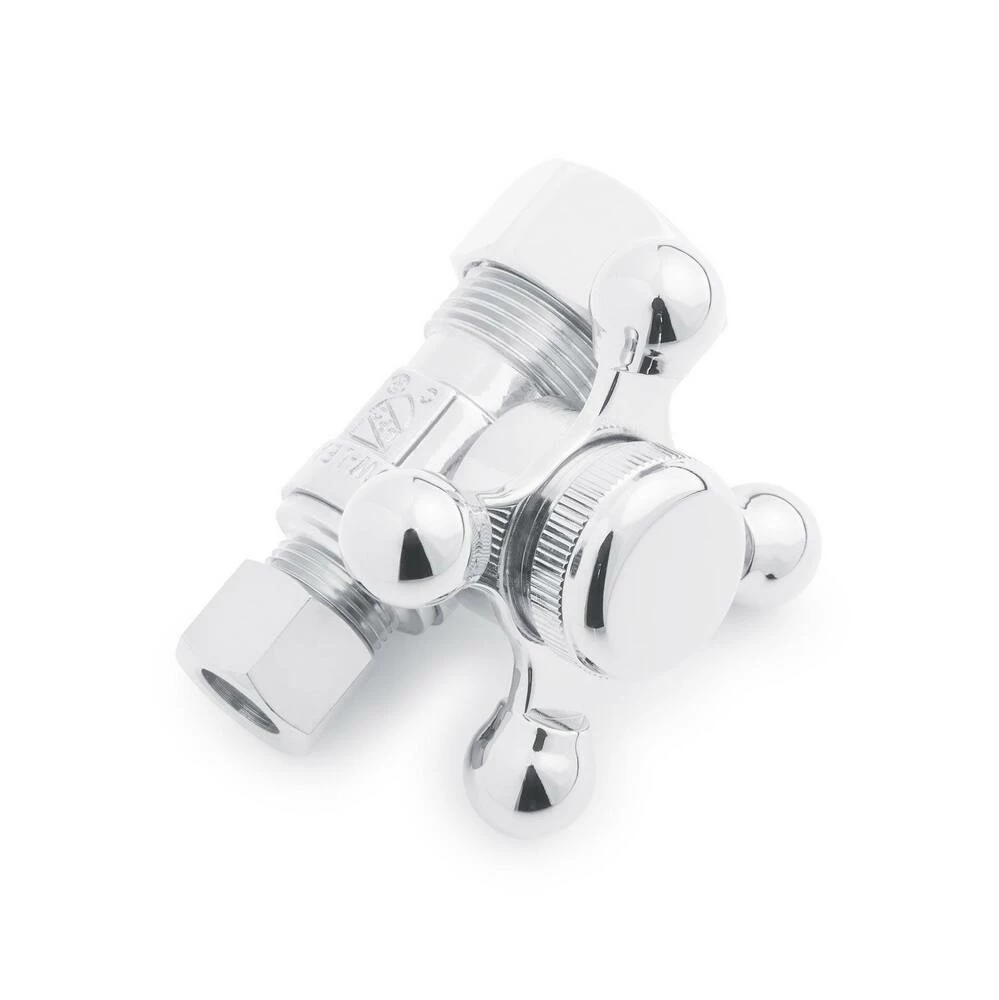 Deals ๐งจ Signature Hardware 5/8 x 3/8 in. OD Tube x OD Compression Cross Straight Supply Stop Valve in Chrome ๐ฅ