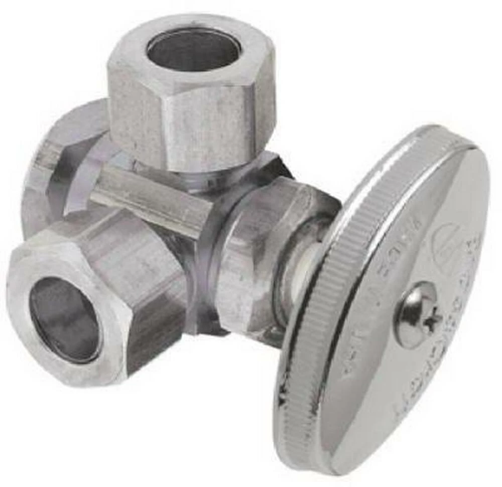 Cheapest ๐ BrassCraft R1700 Series 1/2 x 3/8 x 1/4 in. FIPT x OD Compression x OD Compression Knurled Oval Handle Angle Supply Stop Valve in Rough Brass โ