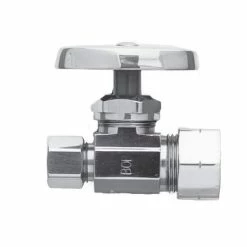 Outlet 👏 Brasstech Model 412 1/2 x 3/8 in. Compression x OD Compression Oval Straight Supply Stop Valve in Satin Nickel - PVD ⭐