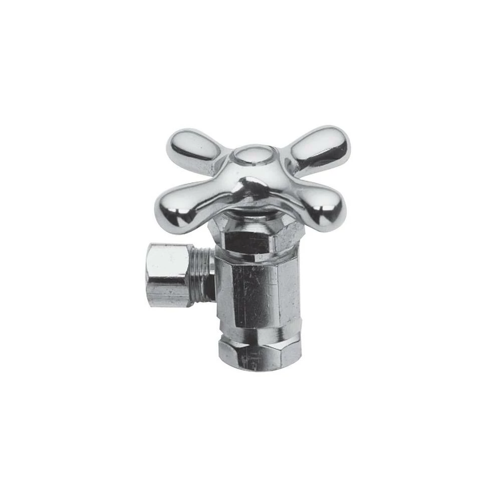 Coupon ๐ Brasstech Model 404X 3/8 in. IPS x OD Compression Cross Angle Supply Stop Valve in Polished Chrome โญ