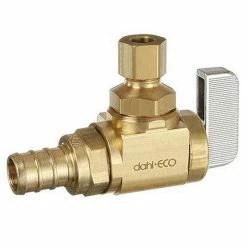 Promo 🔔 Dahl Valve Mini-Ball™ 1/2 x 1/4 in. F1960 x OD Compression Lever Angle Supply Stop Valve in Rough Brass ✨