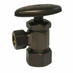Budget ⭐ Jones Stephens 5/8 x 3/8 in. Brass Compression Angle Supply Stop Valve in Oil Rubbed Bronze 🎁