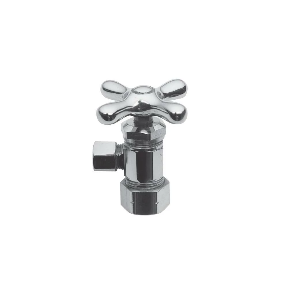 Wholesale โค๏ธ Brasstech Model 403X 1/2 x 3/8 in. Compression x OD Compression Cross Angle Supply Stop Valve in Polished Chrome ๐
