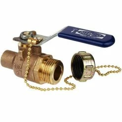 Wholesale 🎁 NIBCO S-585-80-LF-HC 1/2 x 3/4 in. DZR Silicon Bronze Full Port Solder x Hose 600# Ball Valve 😍