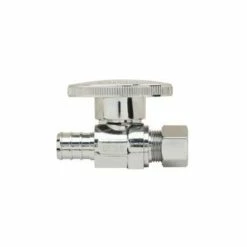 Best Sale 🤩 BrassCraft PlumbShop® 1/2 x 3/8 in. Barbed x OD Compression Straight Supply Stop Valve in Chrome Plated 🔥