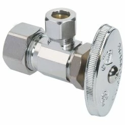 Coupon ⌛ BrassCraft OCR19 Series 1/2 x 3/8 in. Compression x OD Compression Knurled Oval Handle Angle Supply Stop Valve in Satin Nickel 😀