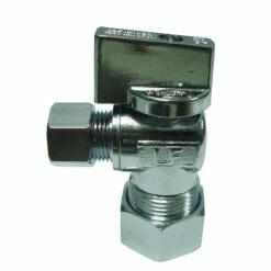 Outlet 🎁 PROFLO® 5/8 x 3/8 in. Compression Knob Angle Supply Stop Valve in Chrome Plated 🎉
