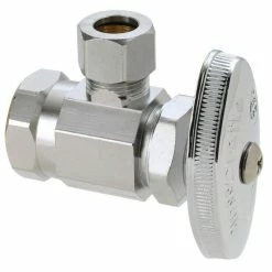 Coupon 🌟 BrassCraft OR17 Series 1/2 x 3/8 in. FIPT x OD Compression Knurled Oval Handle Angle Supply Stop Valve in Chrome Plated 🥰
