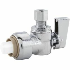 Discount 😉 Jones Stephens Plumbite® 1/2 x 1/4 in. Push x Compression Angle Supply Stop Valve in Chrome 👍