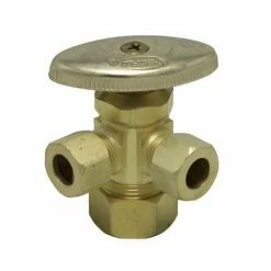 Coupon โจ PROFLOยฎ 5/8 x 3/8 in. Compression Oval Handle Angle Supply Stop Valve in Rough Brass โญ