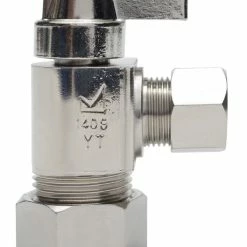 Promo 👍 Sioux Chief 130 Series 5/8 x 3/8 in. Compression Lever Angle Supply Stop Valve in Polished Chrome 🧨