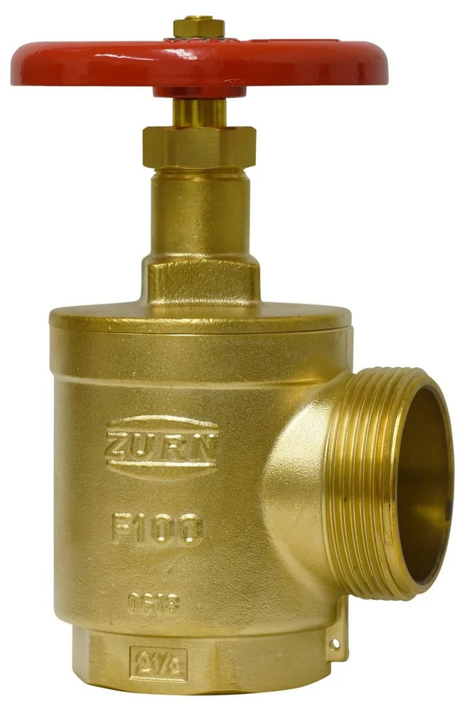 Outlet 🥰 Zurn Wilkins Model F100 2-1/2 in. FNPT x No Hub Wheel Fire Hose Valve in Brass 😍 - Image 2