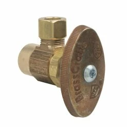 Deals 🌟 BrassCraft 1/2 x 3/8 in. Nom Sweat x OD Compression Knurled Handle Angle Supply Stop Valve in Rough Brass 🛒