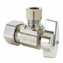 New 💯 BrassCraft KTCR09 Series 1/2 x 1/4 in. Compression x OD Compression Angle Supply Stop Valve in Chrome Plated 🧨